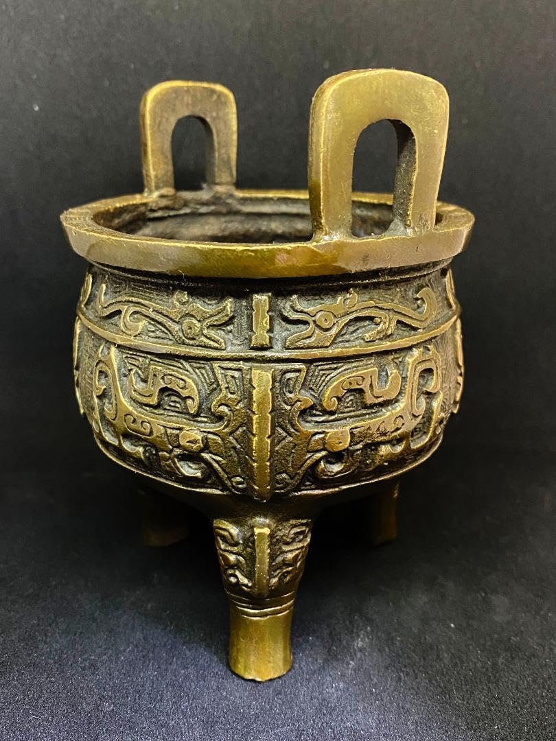 青銅器　豆　中国　骨董品　鼎（てい）　アンティーク Amazon.co.jp: 青銅器 鼎 銅製倣古品 レプリカ 小型 中国 骨董品
